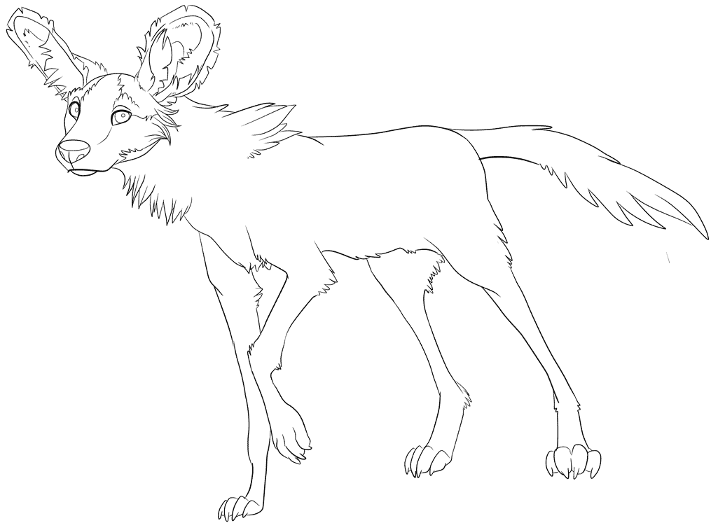 coloring pages of animals dogs. free African Wild Dog
