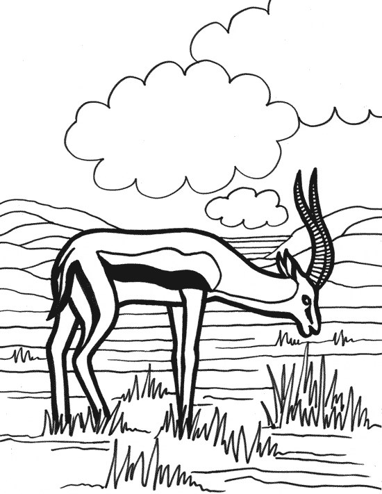 free Antelope coloring picture