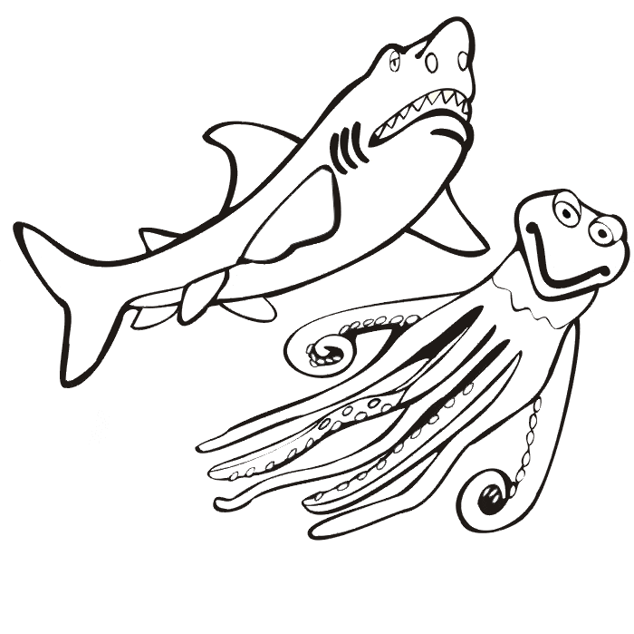 Colouring Pages Shark