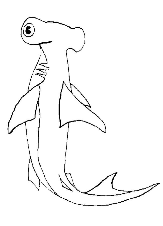 free Hammerhead Shark coloring page