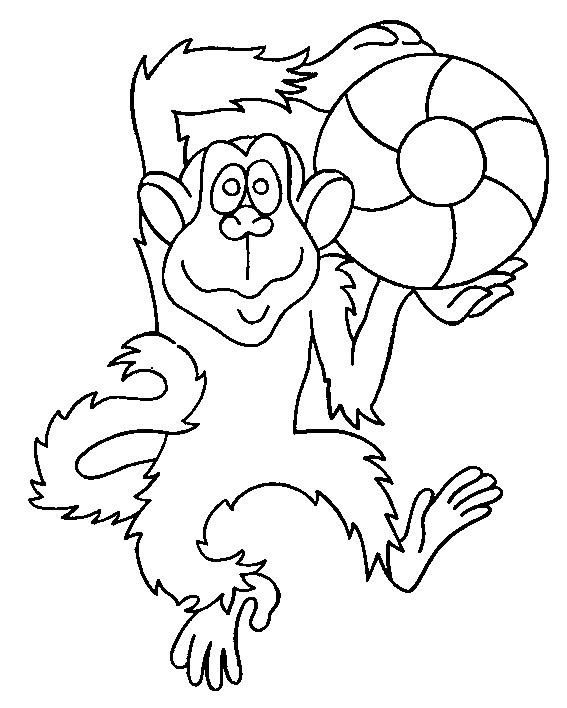 free Monkey coloring page