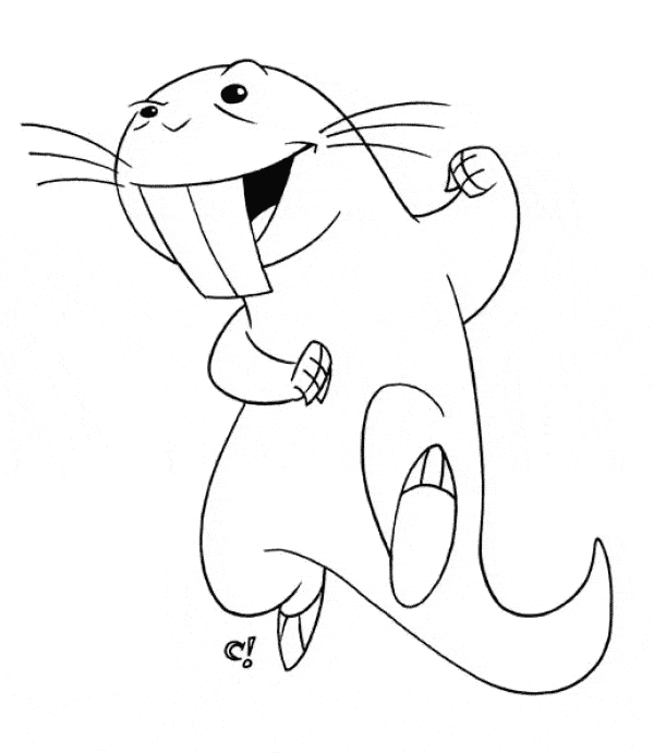 free Naked Mole Rat coloring page