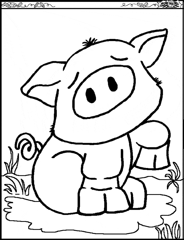 free Pig coloring page sheet