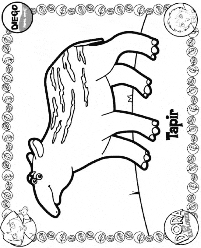free Tapir coloring page