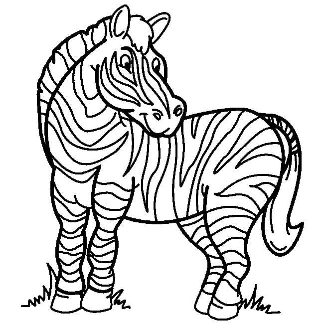 animals pictures for colouring. Zebra coloring page -