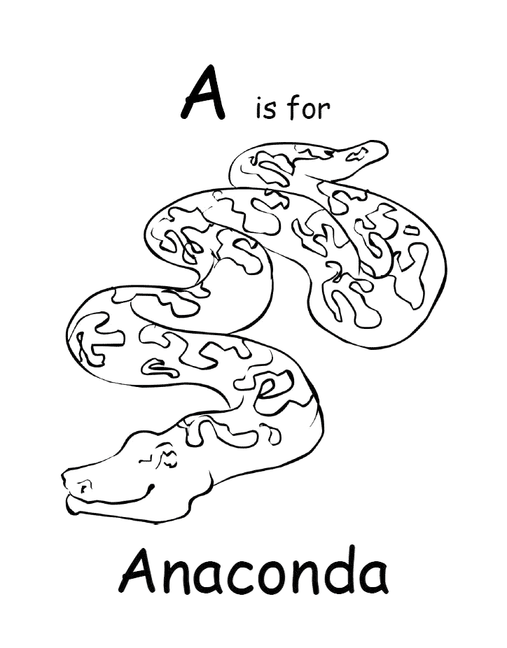 free Anaconda coloring page sheet print