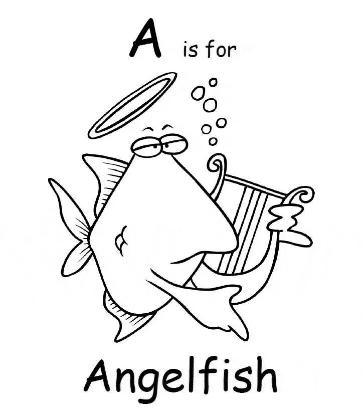 Free printable Angelfish coloring page