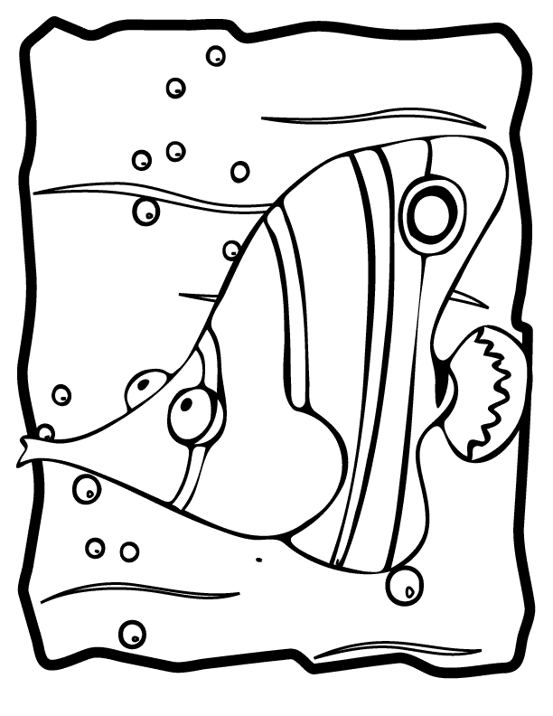 Free printable Angelfish coloring page