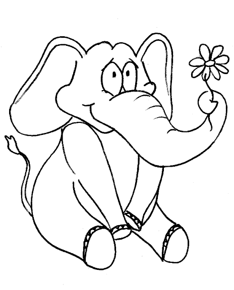 free Asian elephant coloring picture