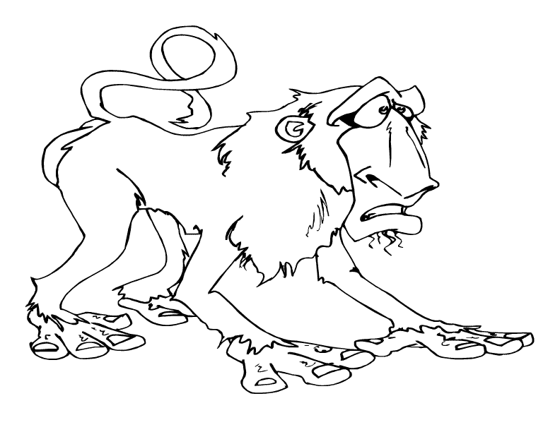 free Baboon coloring page picture