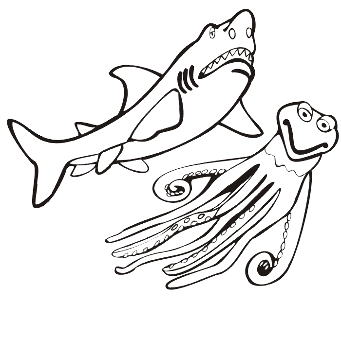 free Basking Shark printable coloring page