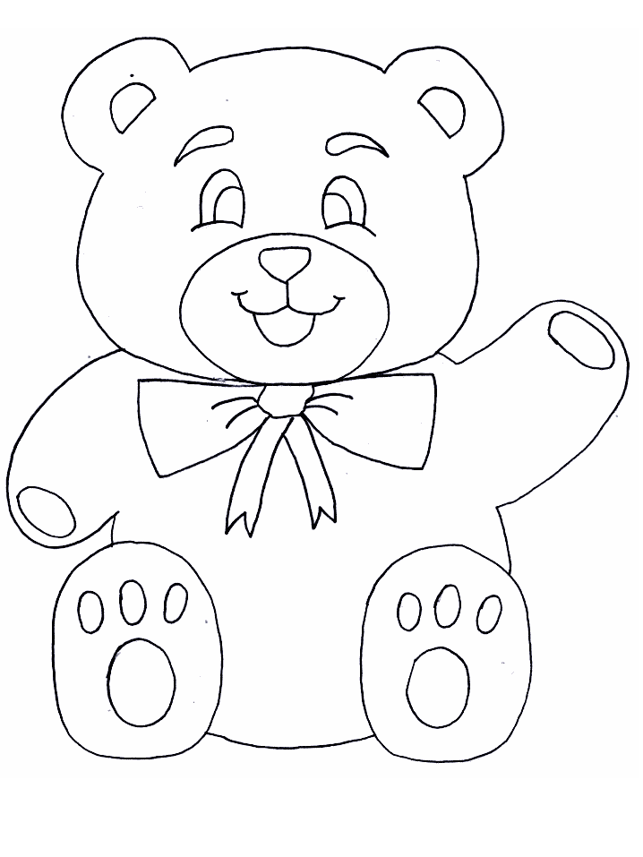 free Bear color coloring print