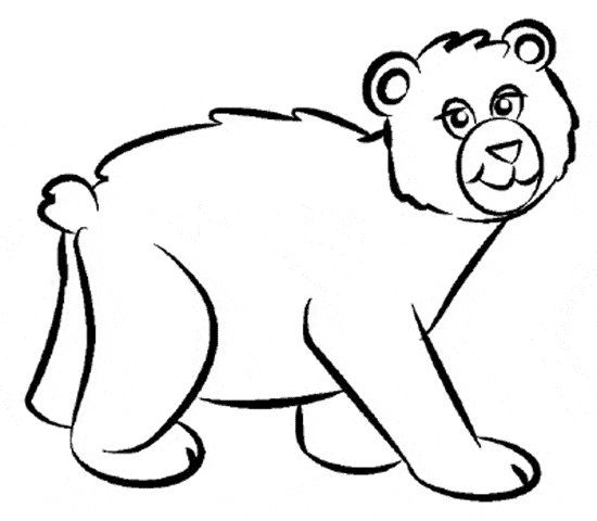 free Bear color coloring print