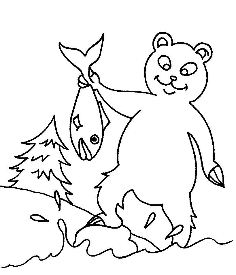 free Bear color coloring print