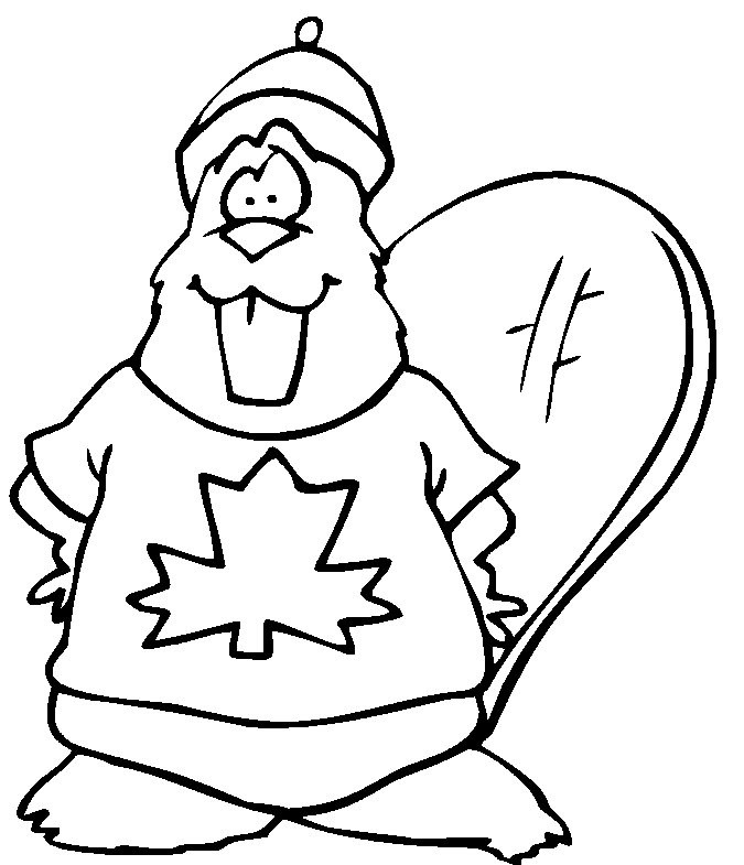 Beaver coloring printable free sheet page