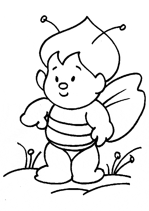 Bee coloring page sheet free printable for kids