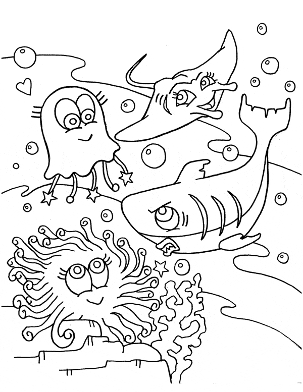 Blue Shark free printable coloring page animal