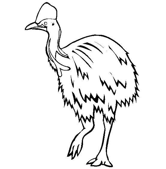 free Cassowary coloring page