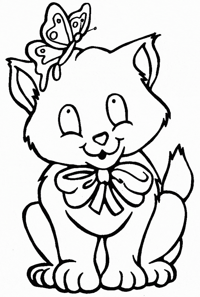 48  Colouring Page Of Cat  HD