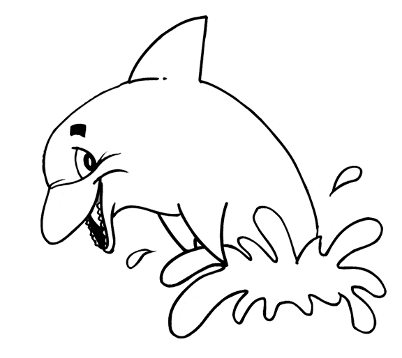 Dolphin coloring page - Animals Town - animals color sheet - Dolphin