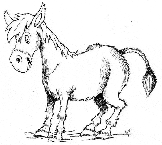 free Donkey coloring page