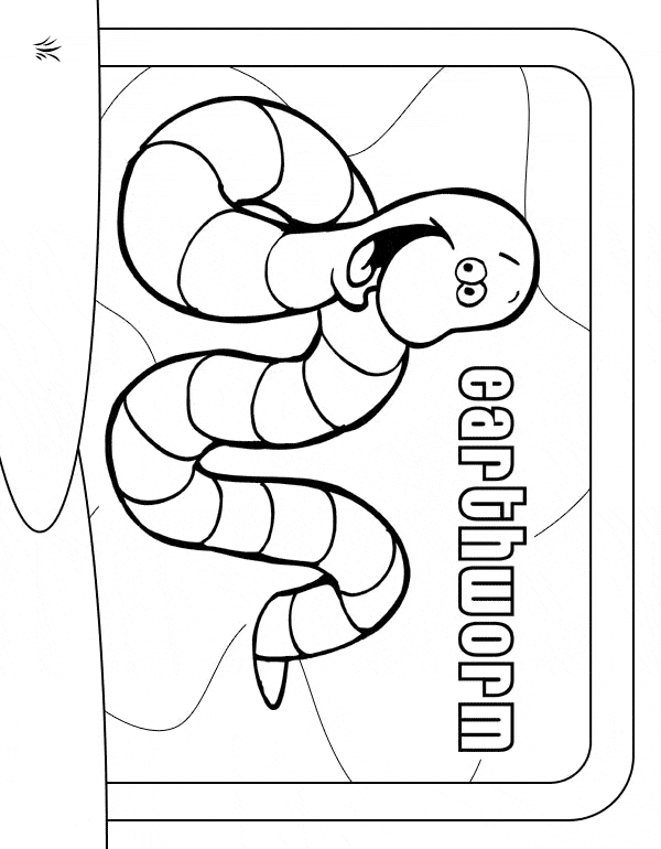 Earthworm coloring page - Animals Town - animals color sheet