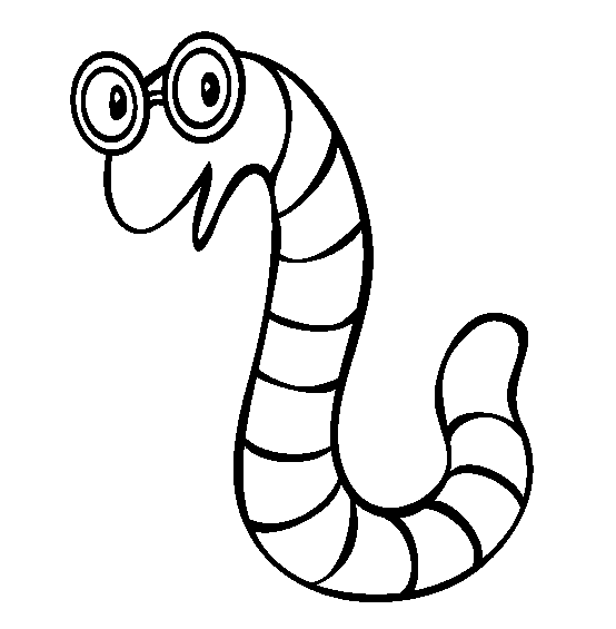 free Earthworm coloring page