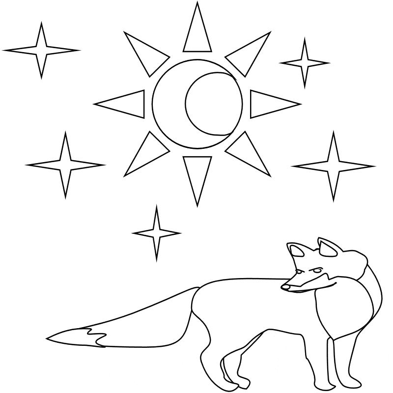 Fox free printable coloring page sheet