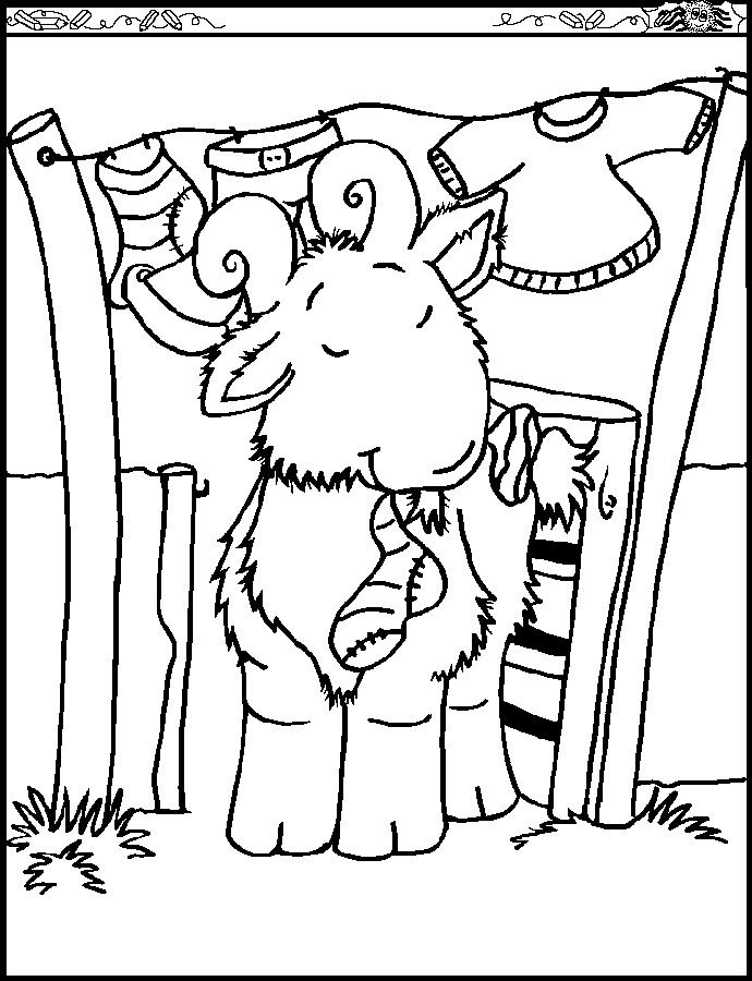 free Goat coloring page printable for kids