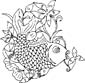 gold fish coloring page