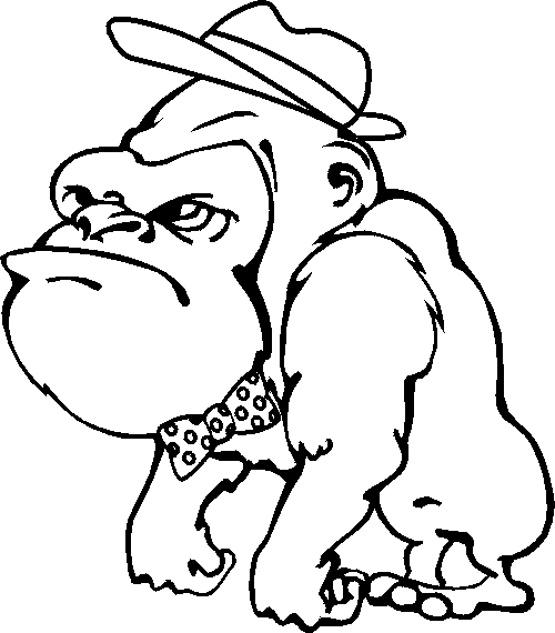 free Gorilla coloring page