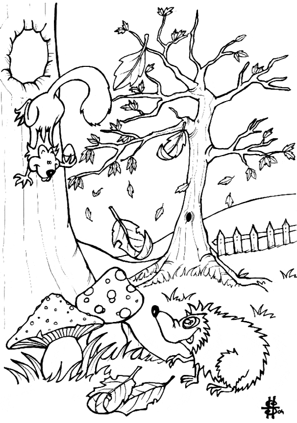 free Hedgehog coloring page