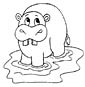 Hippopotamus coloring page