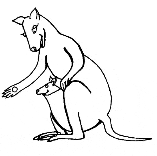 free Kangaroo coloring page