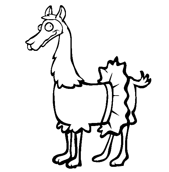 free Llama coloring page