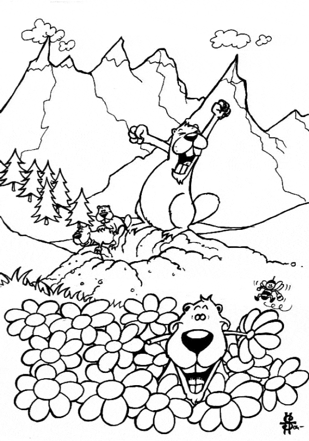 free Marmot coloring page