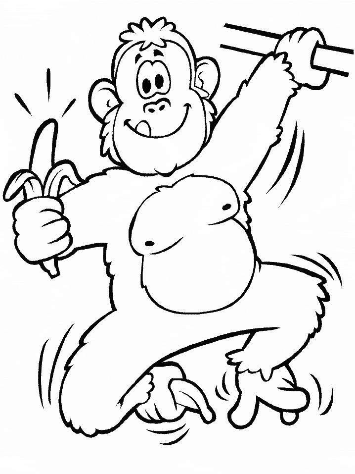 free Monkey coloring page