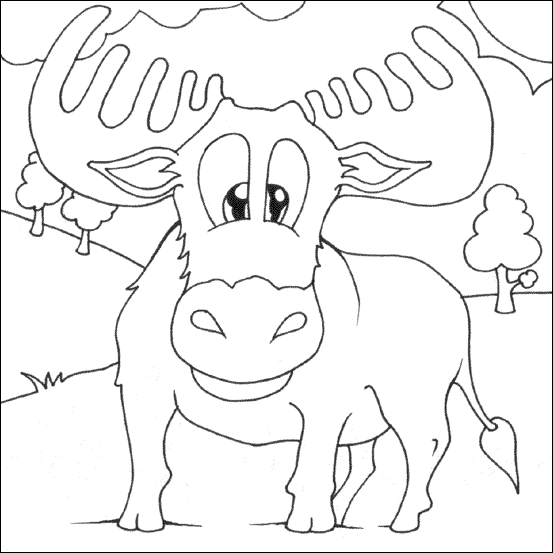 free Moose coloring page