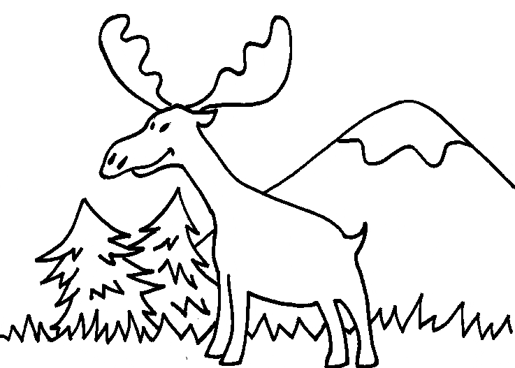 free Moose coloring page