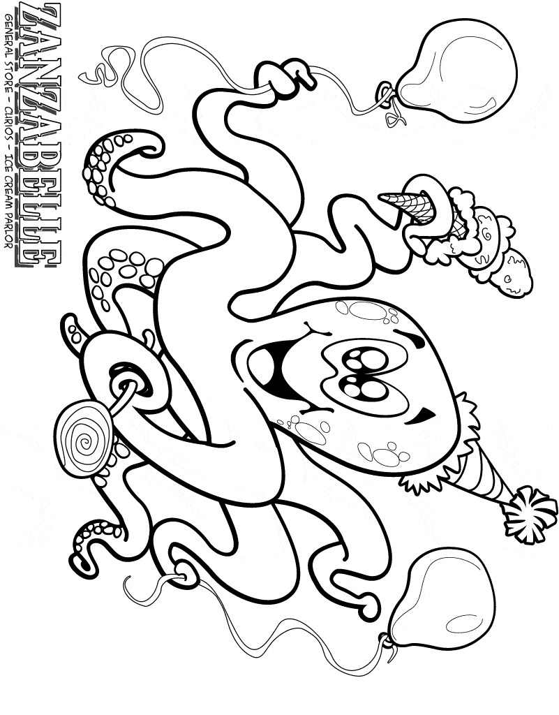 free Octopus coloring color page