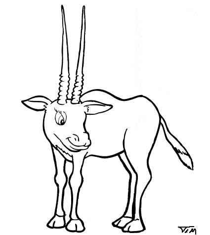free Oryx coloring page