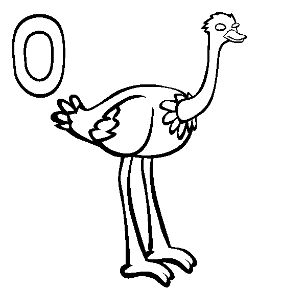 free Ostrich coloring page