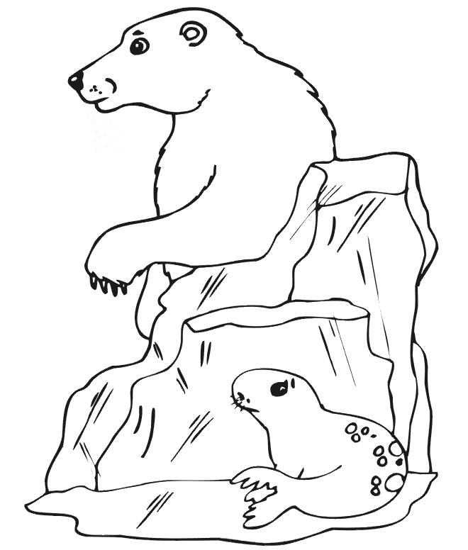 free Polar Bear coloring page