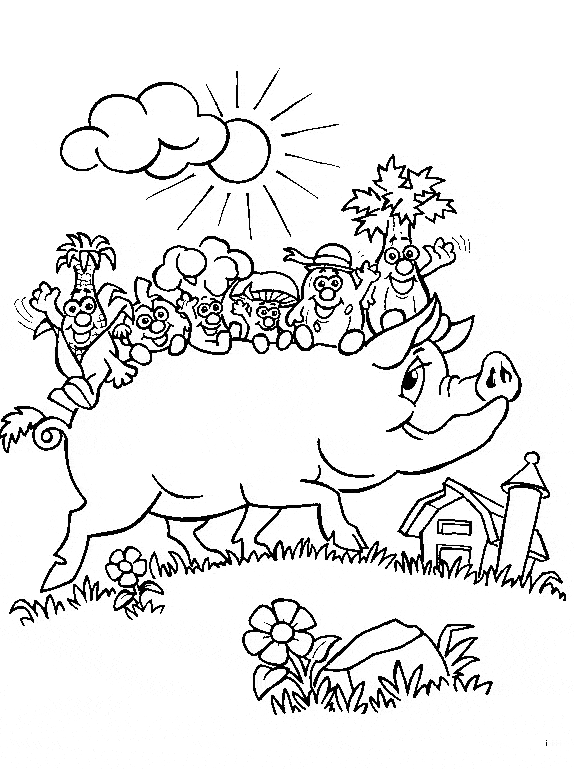 free Potbellied Pig coloring page