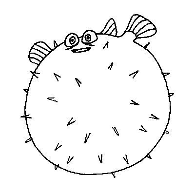 free Puffer coloring page