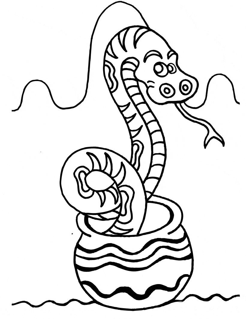 free Rattlesnake coloring page