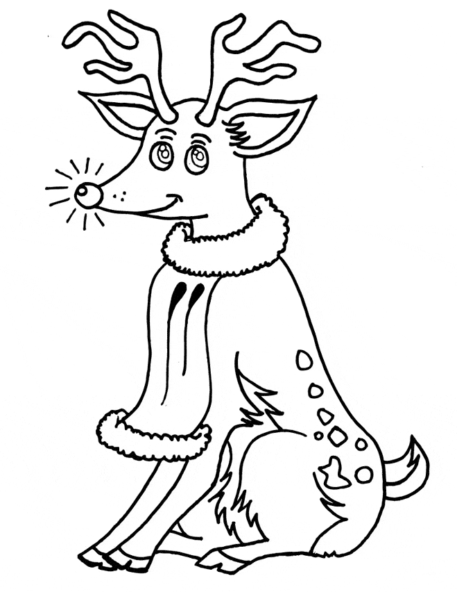 free Reindeer coloring page