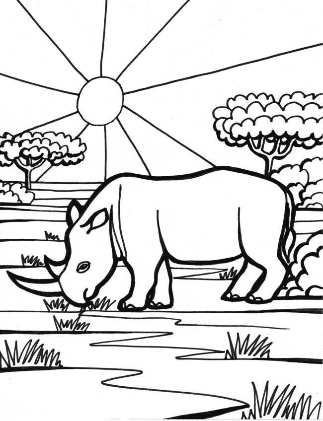 Rhinoceros coloring page - Animals Town - animals color ...