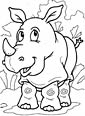 rhinoceros color page