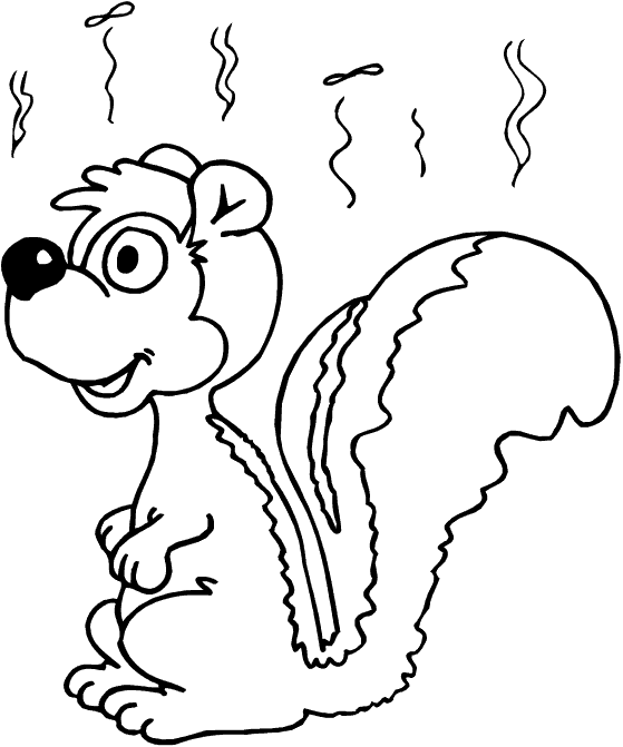 free Skunk coloring page